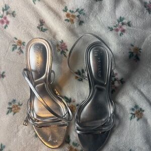 Primark Shiny Silver Strappy Heels